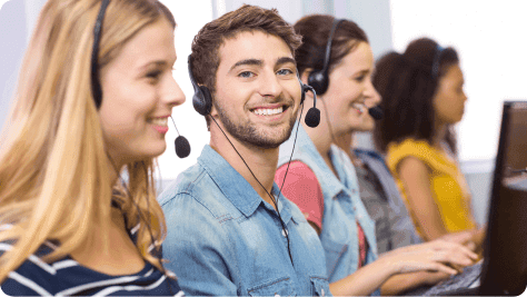 Dedicated team discussing software development